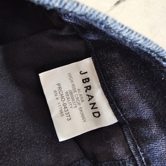 J Brand Alana High Rise Crop Skinny Dark Blue Jeans 26 Preowned - Picture 9 of 10